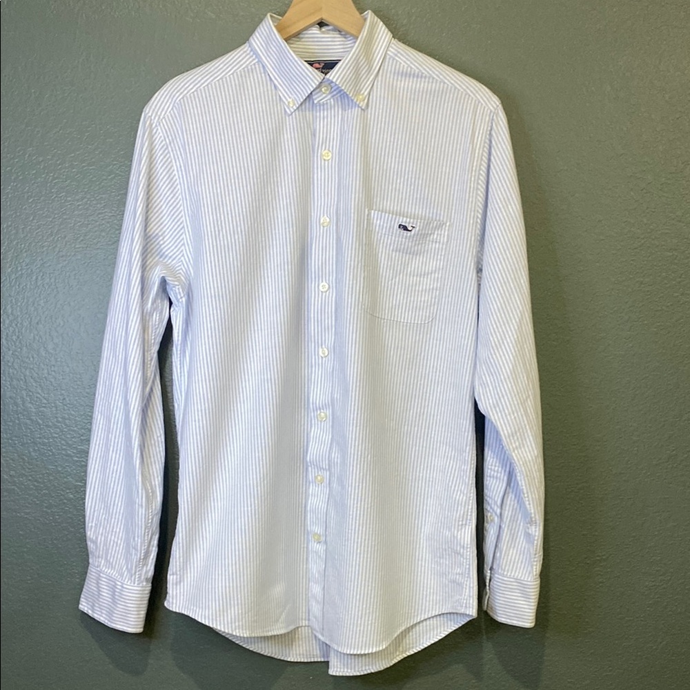 Vineyard Vines Men's Medium Slim Fit Tucker Shirt blue white - striped, preppy